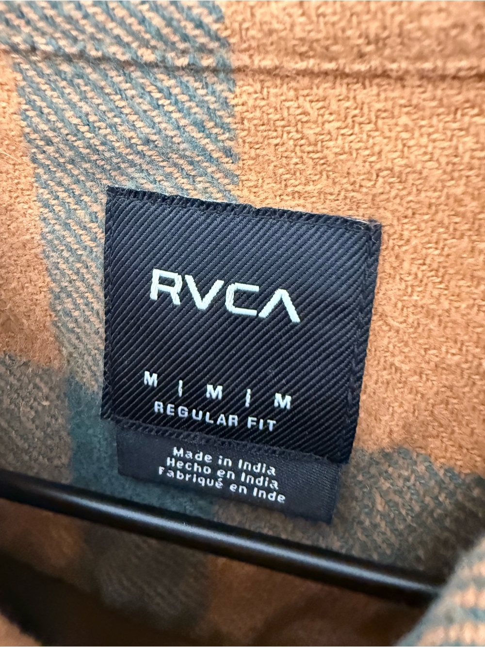 NWT RVCA CPO Flannel Shirt Camel Medium - Picture 5 of 11